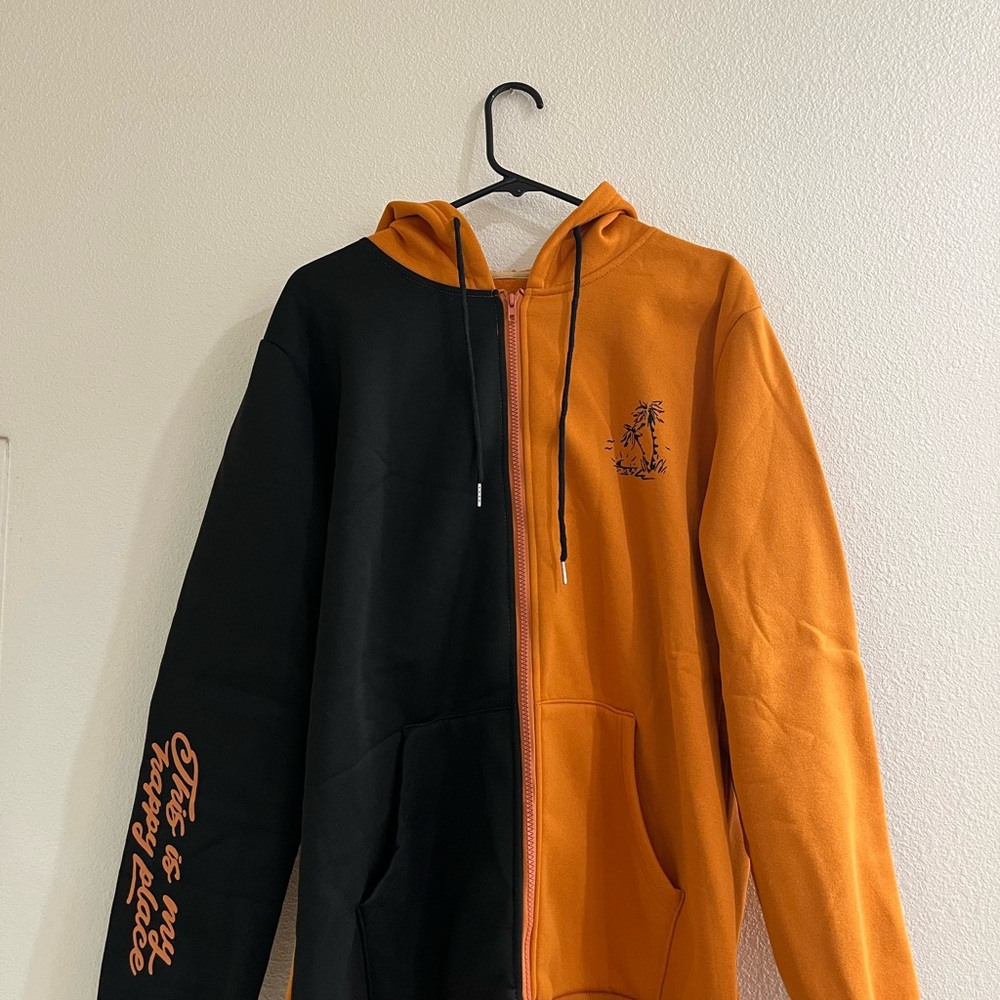 Black and Orange Zip-Up Hoodie
